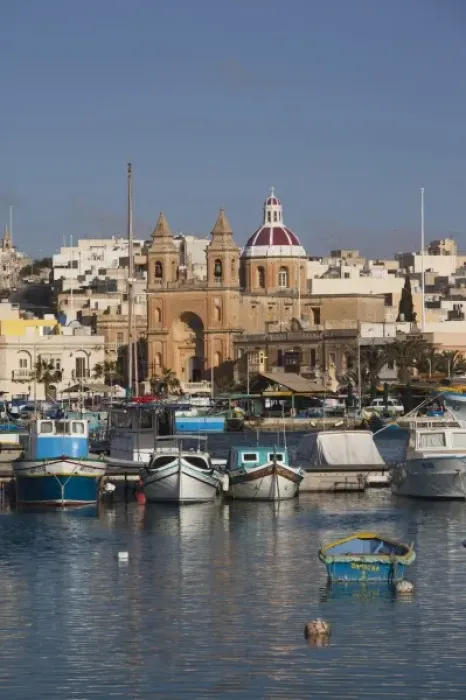 Framed Print : Malta, Southeast, Marsaxlokk, harbor and traditional Luzzu fishing boats Framed Print : Malta, Southeast, Marsaxlokk, harbor and traditional Luzzu fishing boats