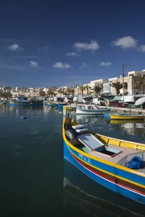 Framed Print : Malta, Southeast, Marsaxlokk, harbor and traditional Luzzu fishing boats Framed Print : Malta, Southeast, Marsaxlokk, harbor and traditional Luzzu fishing boats
