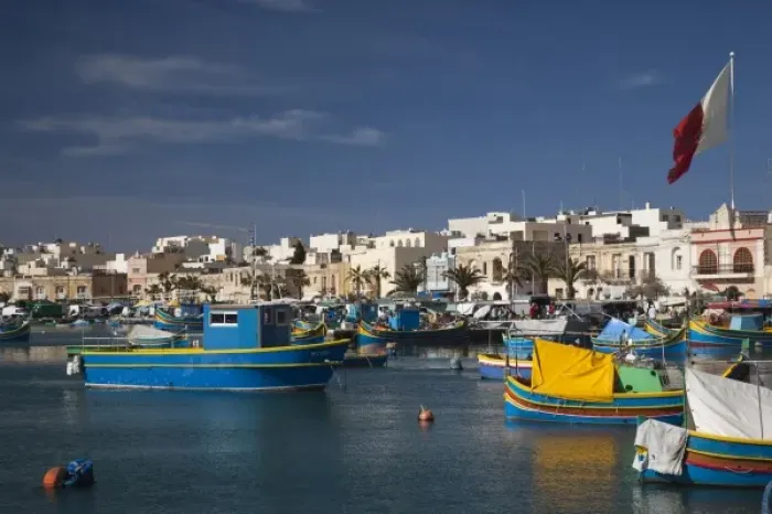 Framed Print : Malta, Southeast, Marsaxlokk, harbor and traditional Luzzu fishing boats Framed Print : Malta, Southeast, Marsaxlokk, harbor and traditional Luzzu fishing boats