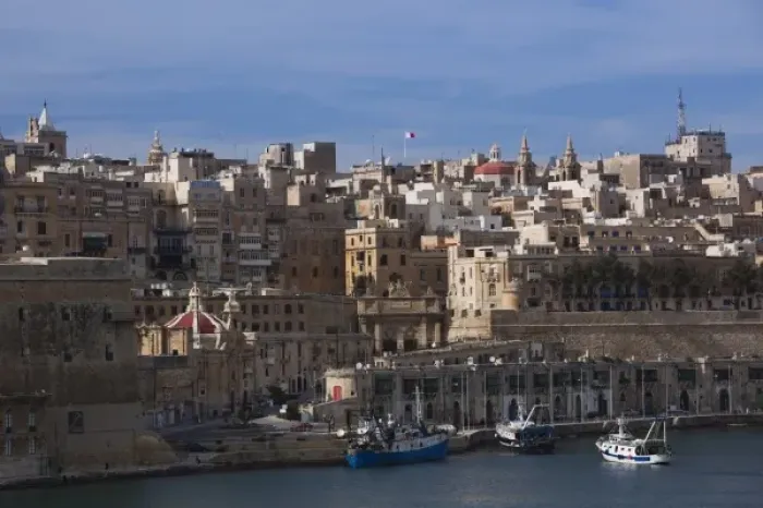 Framed Print : Malta, Valletta, Senglea, L-Isla, view of Valletta from The Vedette lookout