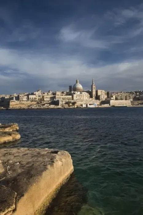 Framed Print : Malta, Valletta, skyline with St. Pauls Anglican Cathedral and Carmelite Church from Sliema Framed Print : Malta, Valletta, skyline with St. Pauls Anglican Cathedral and Carmelite Church from Sliema