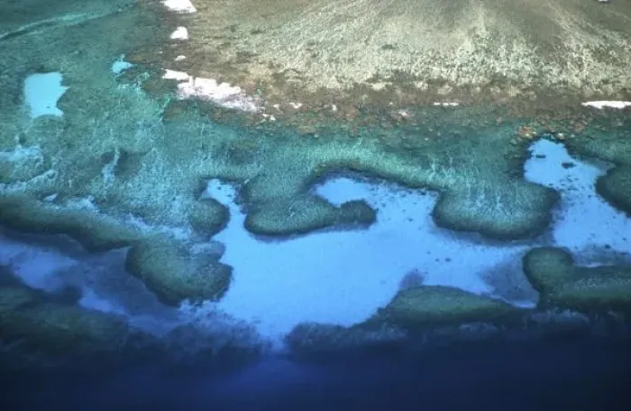 Framed Print : Mamanuca Island Group, Coral Reefs - aerial