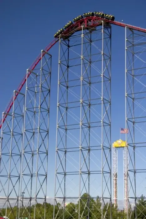 Framed Print : The Mamba roller coaster at Worlds of Fun in Kansas City, Missouri