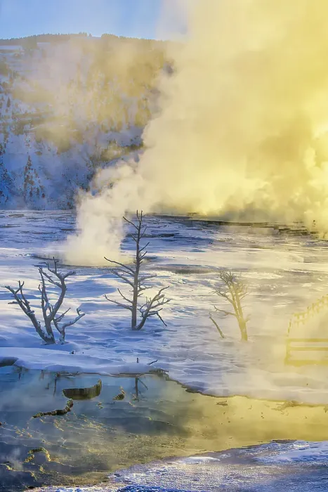 Framed Print : Mammoth Hot Springs in Yellowstone National Park