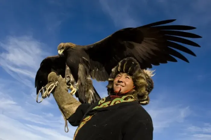 Framed Print : Man at the Altai Eagle Festival (MR) Framed Print : Man at the Altai Eagle Festival (MR)