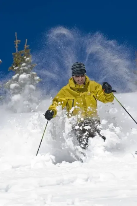 Framed Print : Man skiing, Santa Fe Ski Area, New Mexico, USA. (MR)