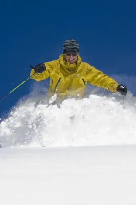 Framed Print : Man skiing, Santa Fe Ski Area, New Mexico, USA. (MR)