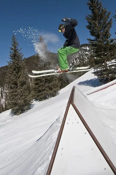 Man skiing, Santa Fe Ski Area, New Mexico, MR