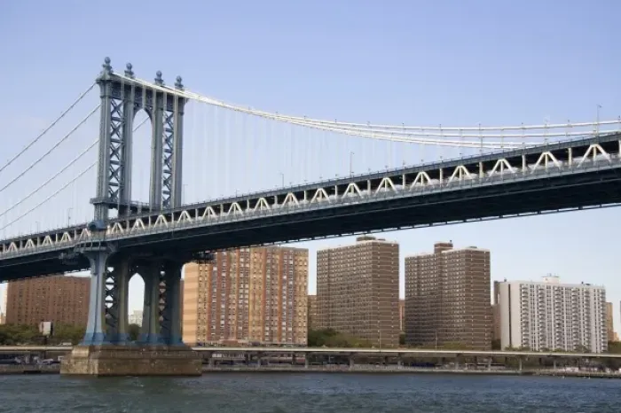Framed Print : The Manhattan Bridge spanning the East River in New York City, New York, USA Framed Print : The Manhattan Bridge spanning the East River in New York City, New York, USA