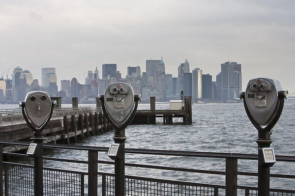The Manhattan skyline as seen from Liberty Island, New York