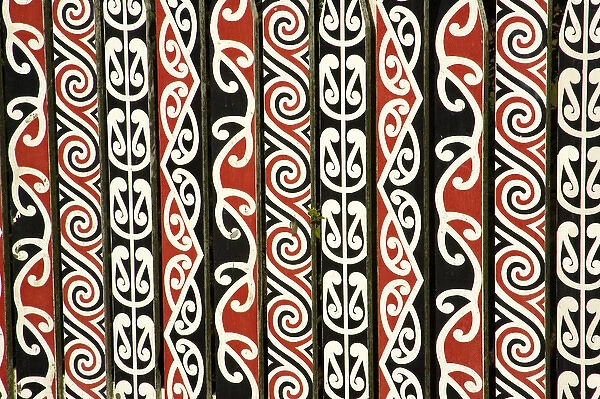 Maori Design on Fence, Government Gardens, Rotorua