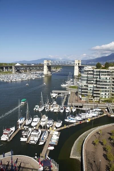 Marina, False Creek, and Burrard Bridge, Vancouver, British Columbia, Canada
