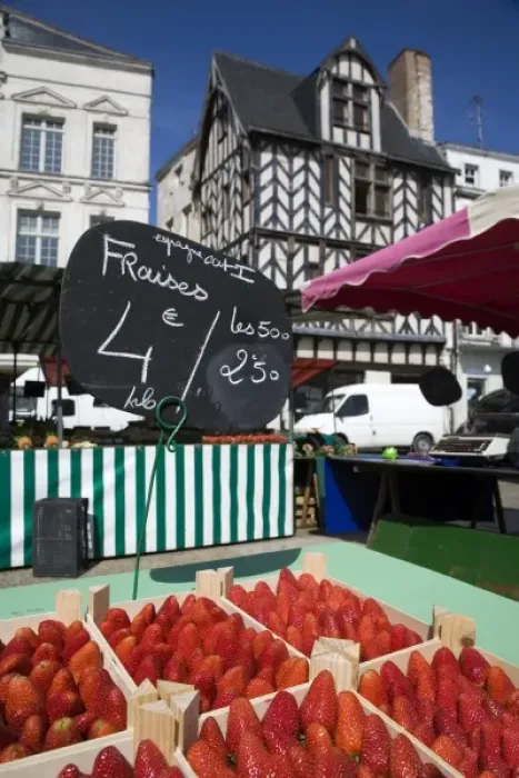 Framed Print : Marketplace, La Rochelle, Charante Maritime, Poitou-Charantes, France