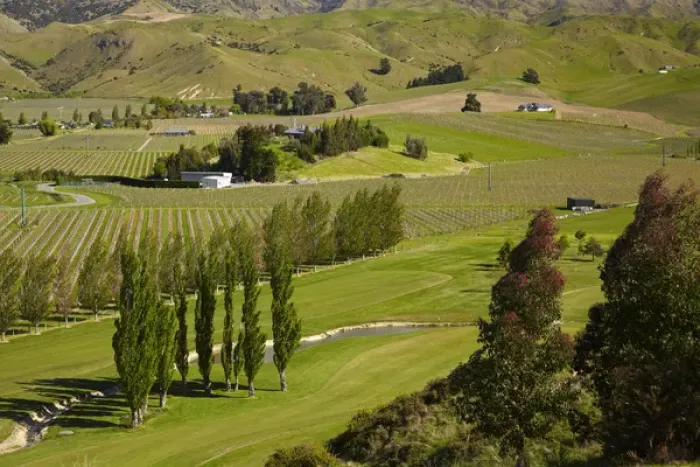 Framed Print : Marlborough Golf Club, vineyard, and farmland near Blenheim, Marlborough, South Island Framed Print : Marlborough Golf Club, vineyard, and farmland near Blenheim, Marlborough, South Island