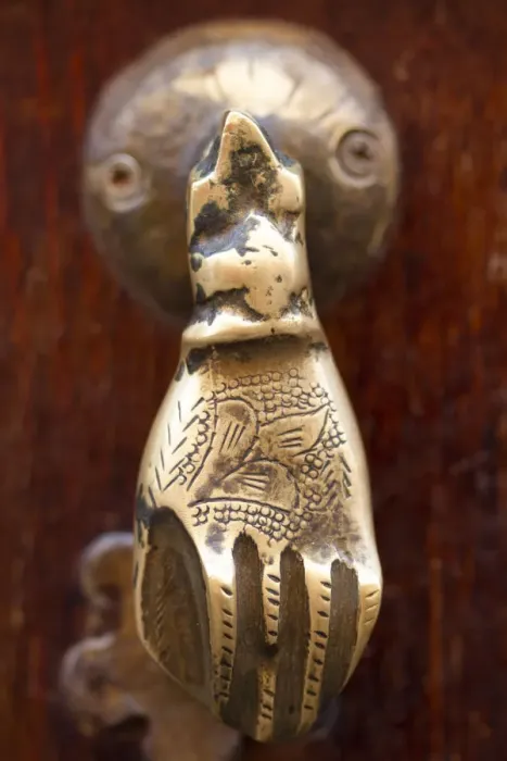 Framed Print : Marrakech, Morocco. Brass carved door knocker Framed Print : Marrakech, Morocco. Brass carved door knocker