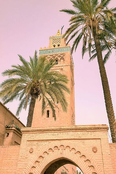 Marrakech, Morocco. Koutoubia Mosque. Oldest mosque in Marrakech from the 1100's