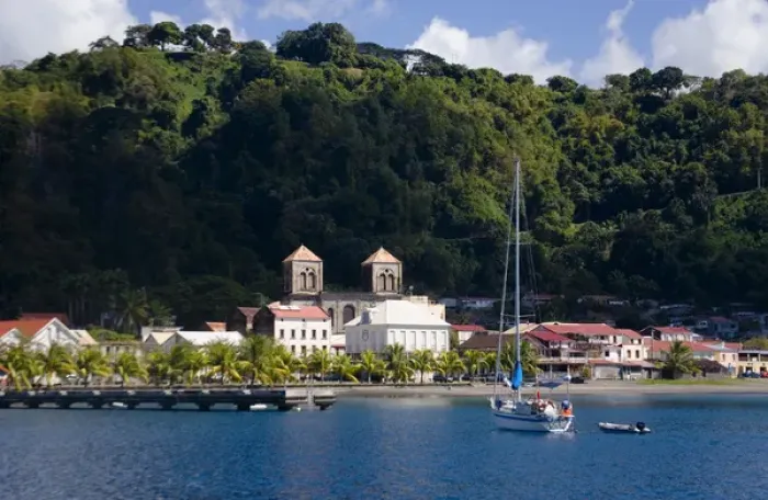 Framed Print : MARTINIQUE. French Antilles. West Indies. View of portion of town of St. Pierre from harbor Framed Print : MARTINIQUE. French Antilles. West Indies. View of portion of town of St. Pierre from harbor