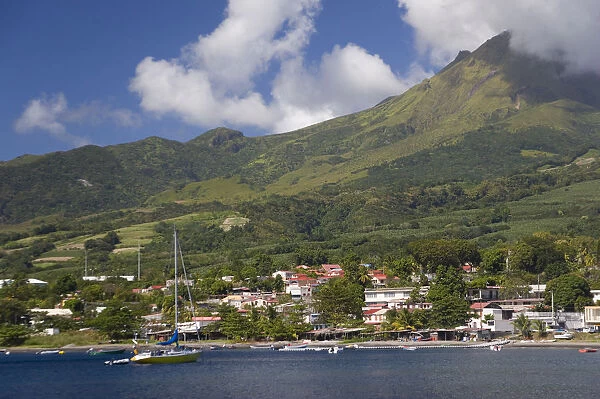MARTINIQUE. French Antilles. West Indies. Town of St. Pierre at foot of 1397 meter Montange Pelee