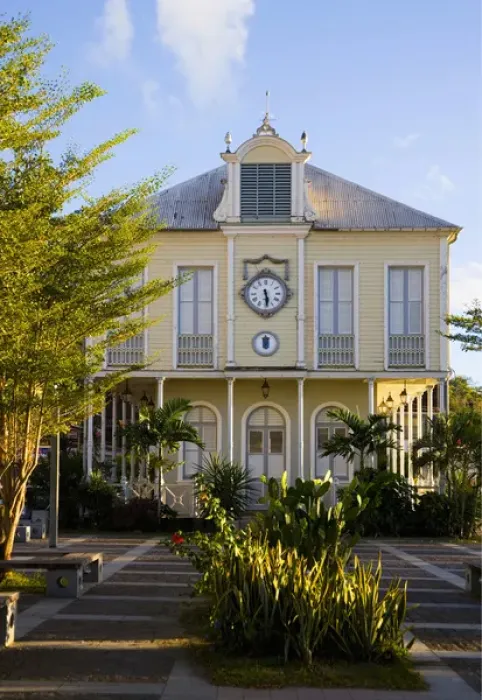 Framed Print : MARTINIQUE. French Antilles. West Indies. Building rebuilt to resemble one in Framed Print : MARTINIQUE. French Antilles. West Indies. Building rebuilt to resemble one in