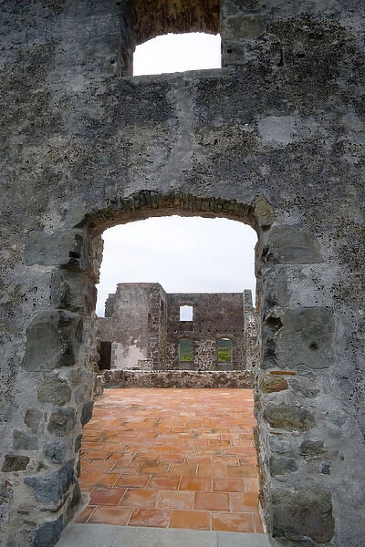 MARTINIQUE. French Antilles. West Indies. Ruins at Chateau Dubuc on the Caravelle Peninsula