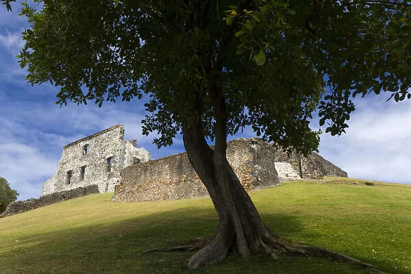 MARTINIQUE. French Antilles. West Indies. Ruins at Chateau Dubuc on the Caravelle Peninsula