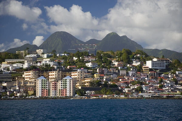 01. MARTINIQUE. French Antilles. West Indies. City of Fort-de-France below cumulus clouds