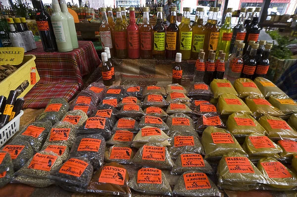 MARTINIQUE. French Antilles. West Indies. Fort-de-France. Spices, syrups, & sauces