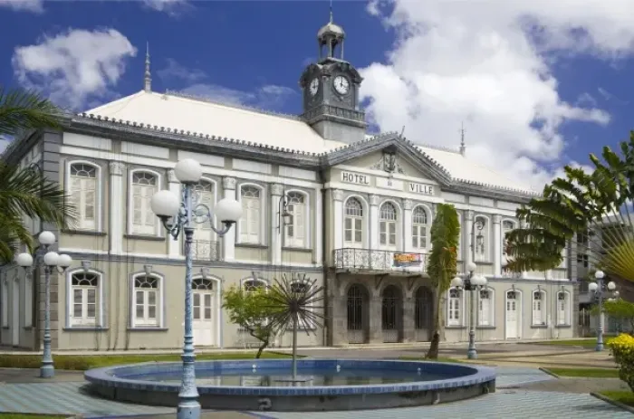 Framed Print : MARTINIQUE. French Antilles. West Indies. Fort-de-France. City Hall (Hotel Ville) downtown Framed Print : MARTINIQUE. French Antilles. West Indies. Fort-de-France. City Hall (Hotel Ville) downtown