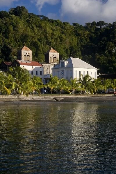 MARTINIQUE, French Antilles, West Indies, St. Pierre, Cathedral & buildings rebuilt