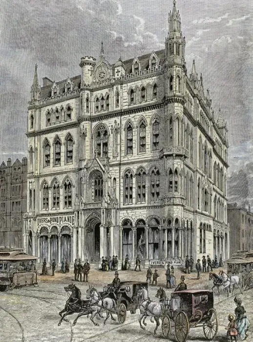 Framed Print : Masonic temple opened in 1867, at the intersection of Tremont Street and Boyleston Street