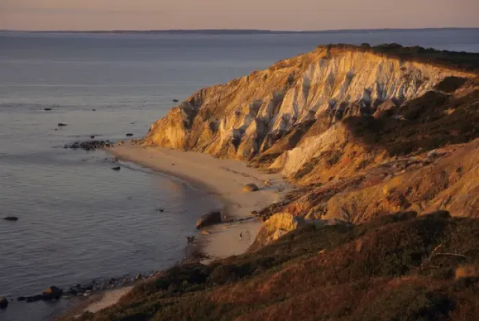 Framed Print : Massachusetts: Marthas Vineyard, Gay Head Bluffs and Vineyard Sound at sunset Framed Print : Massachusetts: Marthas Vineyard, Gay Head Bluffs and Vineyard Sound at sunset
