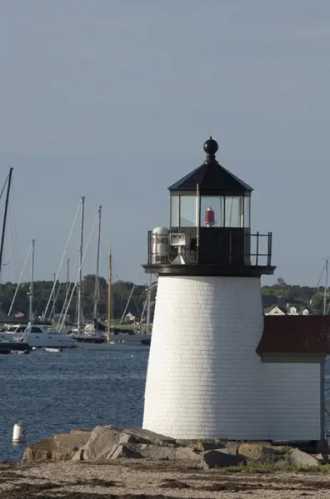 Framed Print : Massachusetts, Nantucket. Nantucket harbor, Brants Point Lighthouse Framed Print : Massachusetts, Nantucket. Nantucket harbor, Brants Point Lighthouse