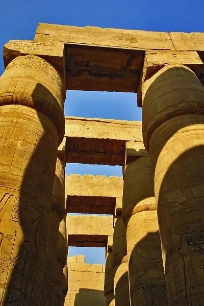 Massive columns at the Great Hypostyle Hall, in the temple of Amun, The Temple of