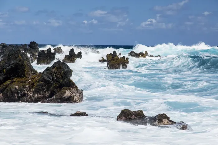 Framed Print : Maui, Hawaii. Waves crashing in on the Ke anae Peninsula Framed Print : Maui, Hawaii. Waves crashing in on the Ke anae Peninsula