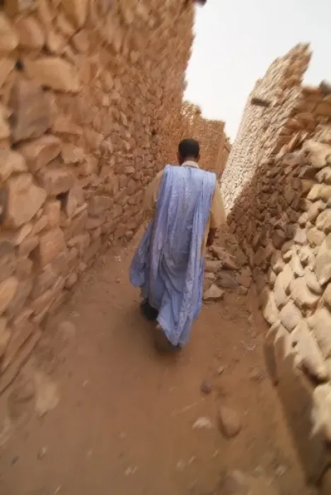 Framed Print : Mauritania, Adrar, Ouadane, Man walking Framed Print : Mauritania, Adrar, Ouadane, Man walking