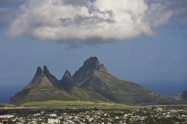 Mauritius, Central Mauritius, Curepipe, Coastal Mountains from Trou aux Cerfs crater