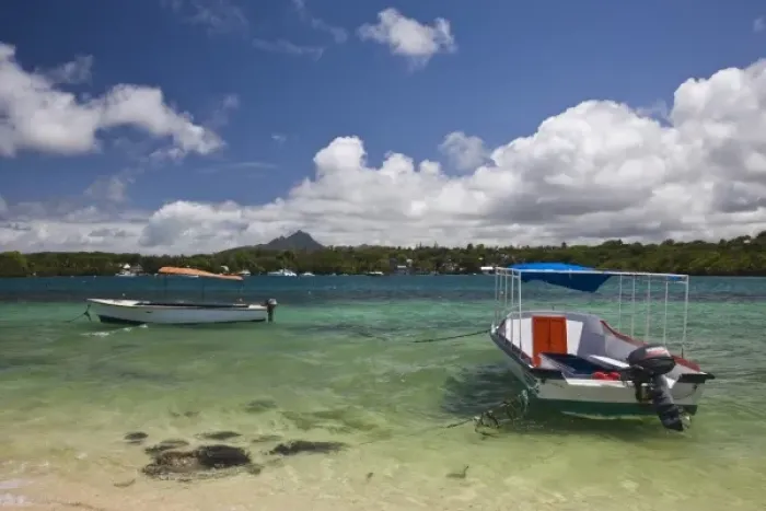Framed Print : Mauritius, Eastern Mauritius, Trou d Eau Douce, town harbor