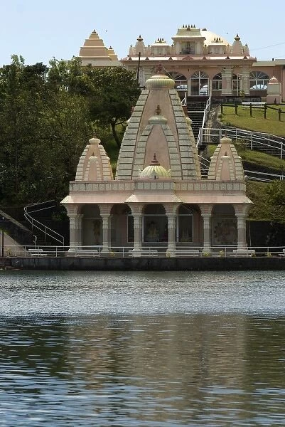 Mauritius, Ganga Talao, Grand Bassin. Hindu temple on the lake