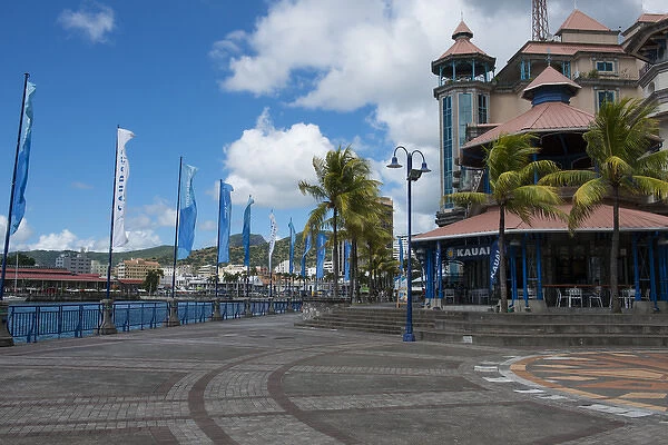 Mauritius, Port Louis, Caudan waterfront, port, and harbor area