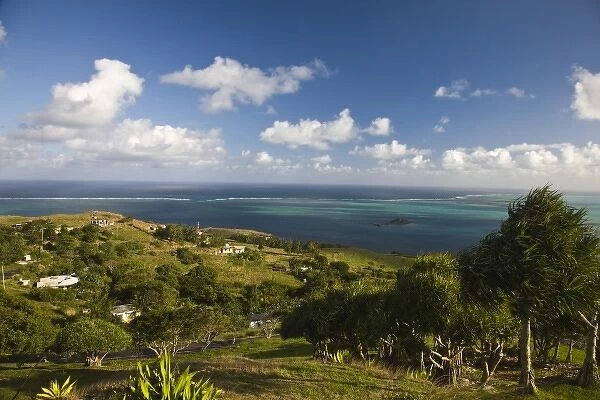 Mauritius, Rodrigues Island, Pompee, village view, south coast