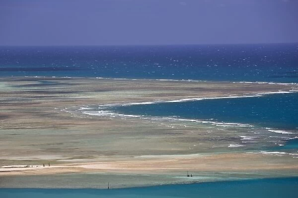 Mauritius, Rodrigues Island, Port Mathurin, lagoon view from Mont Charlot