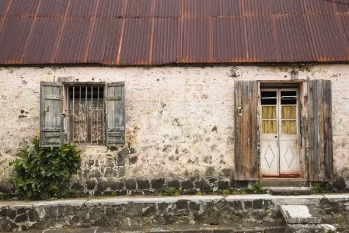 Framed Print : Mauritius, Southern Mauritius, Mahebourg, detail of older house Framed Print : Mauritius, Southern Mauritius, Mahebourg, detail of older house