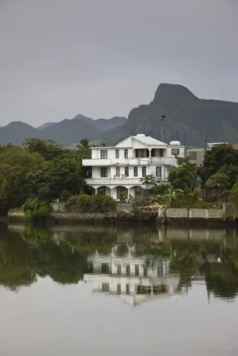 Framed Print : Mauritius, Southern Mauritius, Mahebourg, Riviere de la Chaux waterfront