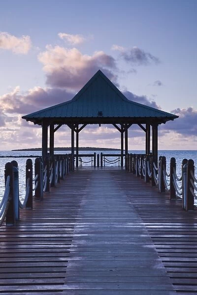 Mauritius, Southern Mauritius, Mahebourg, waterfront pier, dawn