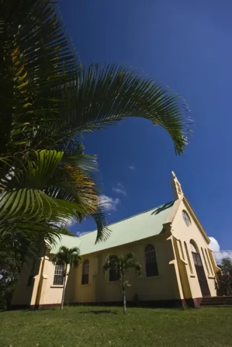 Framed Print : Mauritius, Western Mauritius, Chamarel, town church