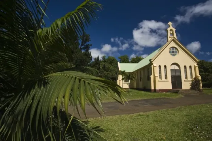 Framed Print : Mauritius, Western Mauritius, Chamarel, town church Framed Print : Mauritius, Western Mauritius, Chamarel, town church