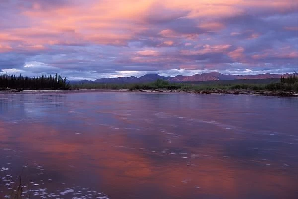 McKenzie River under the midnight sun, Yukon Territory