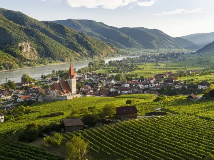 Framed Print : Medieval town of Weissenkirchen in the Wachau, with fortified church Mariae Himmelfahrt Framed Print : Medieval town of Weissenkirchen in the Wachau, with fortified church Mariae Himmelfahrt