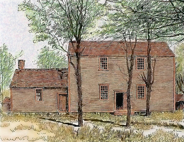 Meeting house of the Quakers. Lincoln. United States
