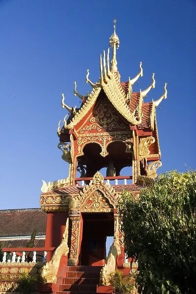 Mekong River, Laos. A temple in Pakbeng